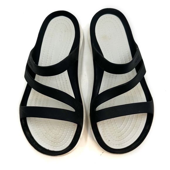 Crocs | Stillwater Strappy Sandal Black White Size US 5 - Picture 8 of 10